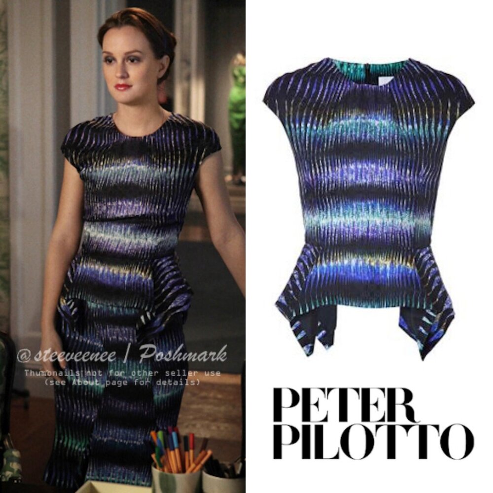 Peter Pilotto Digitally Printed Peplum Top ASO Blair Waldorf